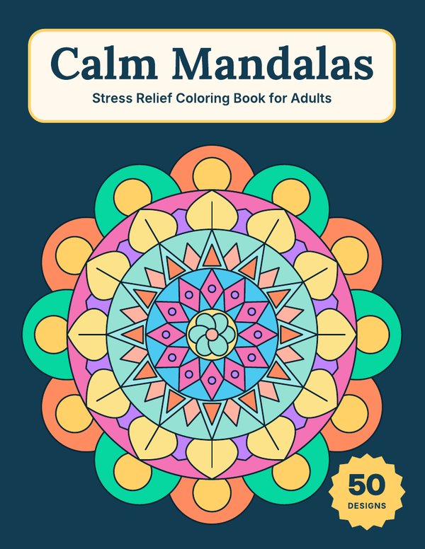 Calm Mandalas coloring book cover