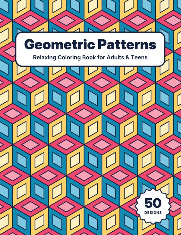 Geometric Patterns coloring book cover
