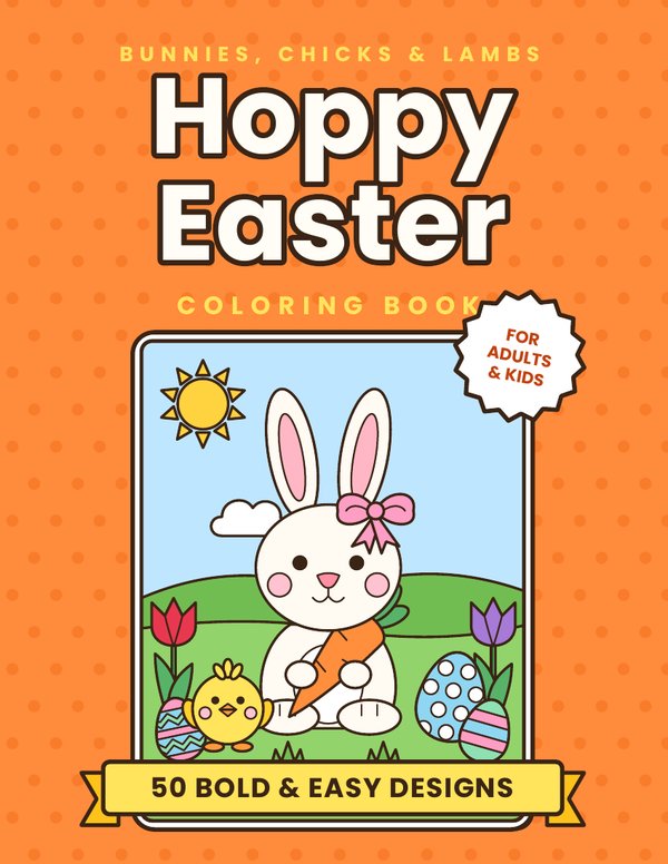 Hoppy Easter coloring book cover